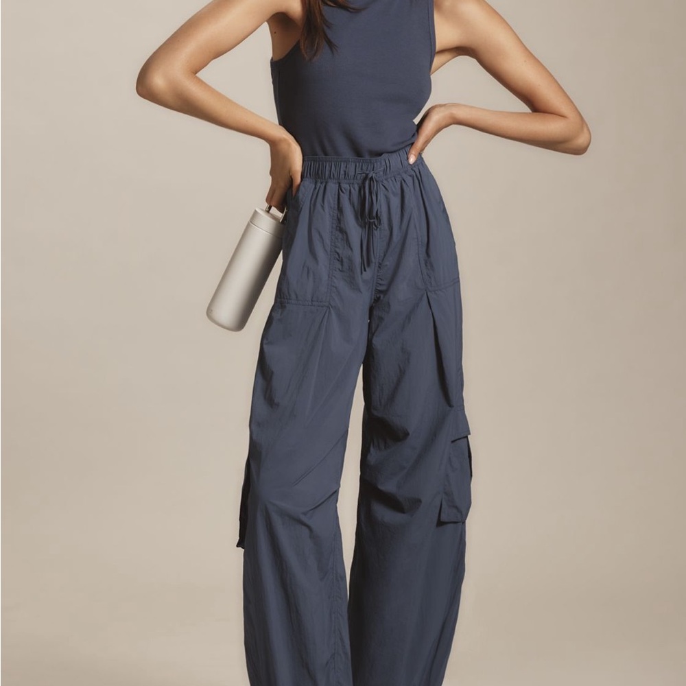 Anthropologie Daily Practice Messa sleeveless jumpsuit cargo pant large blue